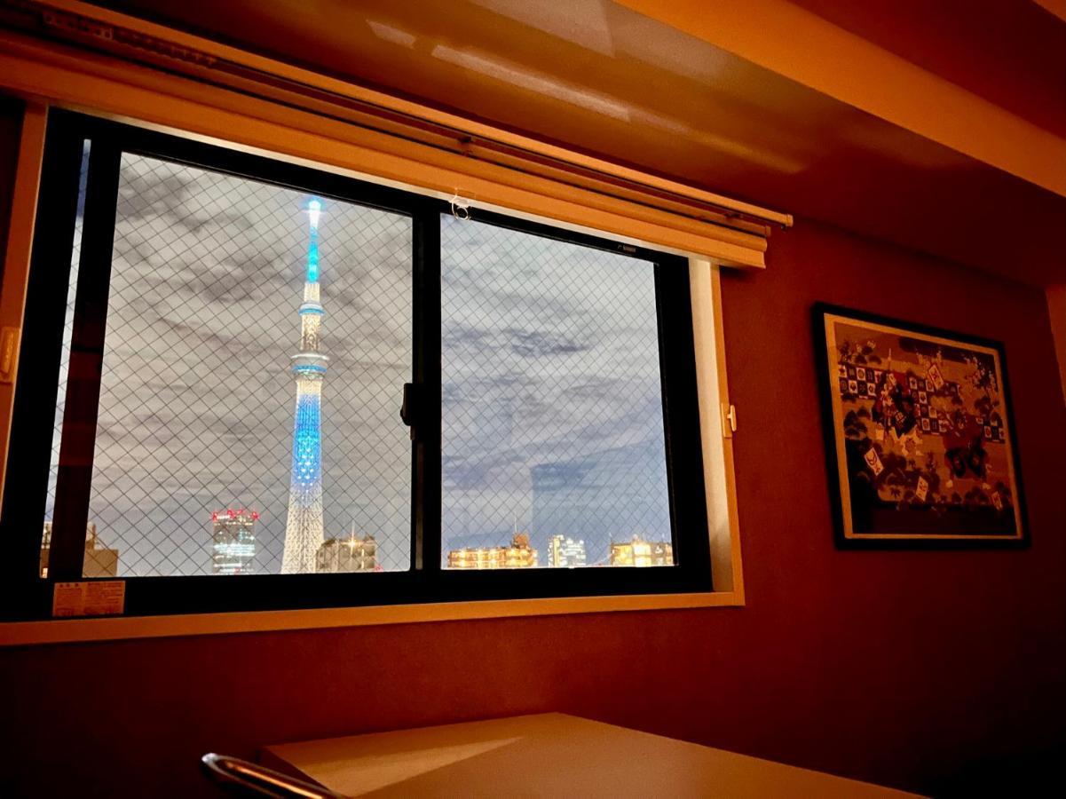 شقة 浅草スカイツリービューテラス 浅草寺3分 浅草駅6分 2-10人 成田&羽田空港直通 طوكيو المظهر الخارجي الصورة